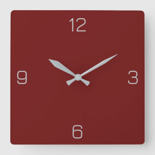 Horloge Carrée Rouge sang 6F100F Couleur avec option Ajouter un n