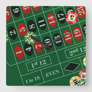 Horloge Carrée Roulette personnalisée