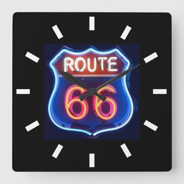 Horloge Carrée Route 66 (Recto)