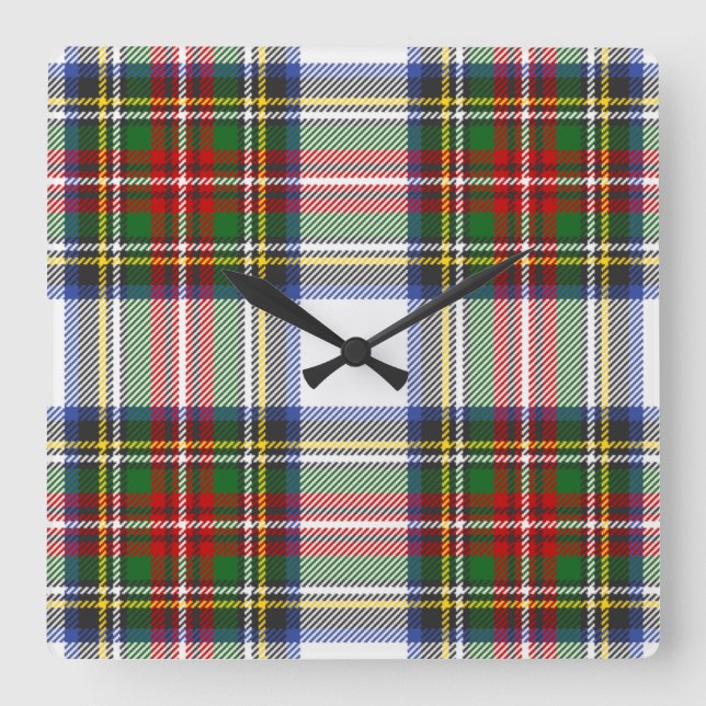 Horloge Carrée Royal Stewart habit Clan Tartan Plaid Motif (Recto)