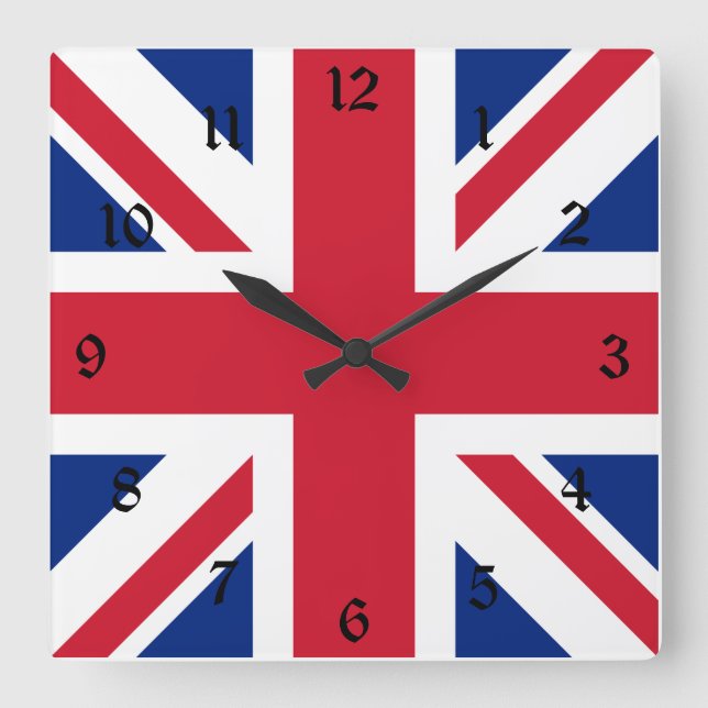 Horloge Carrée Royaume-Uni Union Jack Drapeau des colonies britan (Recto)