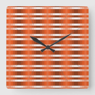 Horloge Carrée Rust Orange 3D Color Design Wall Clock 11a