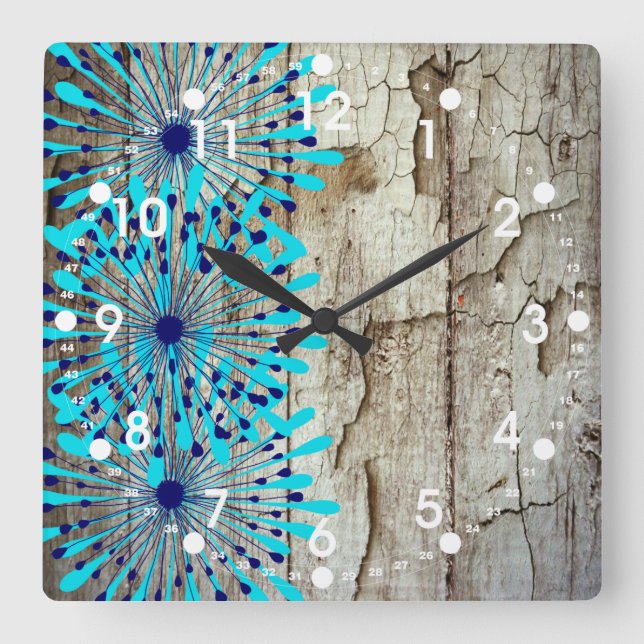 Horloge Carrée Rustic Country Old Barn Wood (Recto)