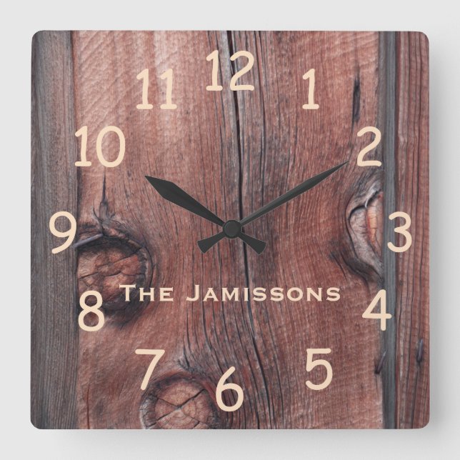 Horloge Carrée Rustic Old Red Barn (Recto)