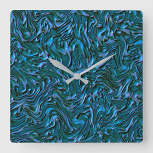 Horloge Carrée Rustic textured wall in burnt cadet blue