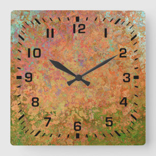 Horloge Carrée Rusty sheet