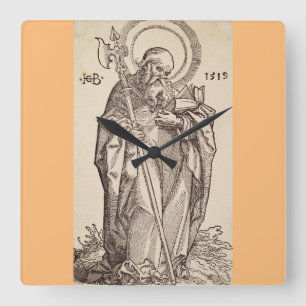 Horloge Carrée Saint Matthieu l'Évangéliste - Reproduction d'Art