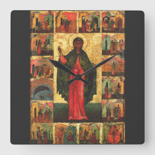 Horloge Carrée Sainte Anastasia la Délivrance Art Byzantin