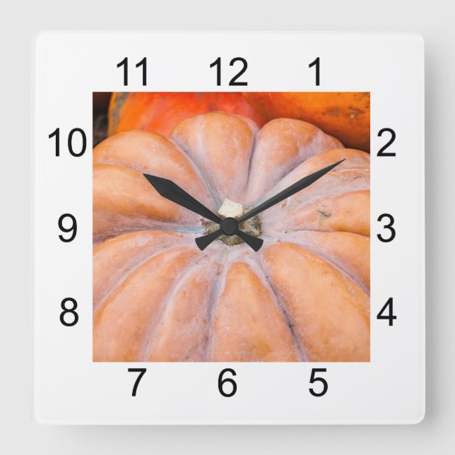 Horloge Carrée Saison citrouille (Recto)
