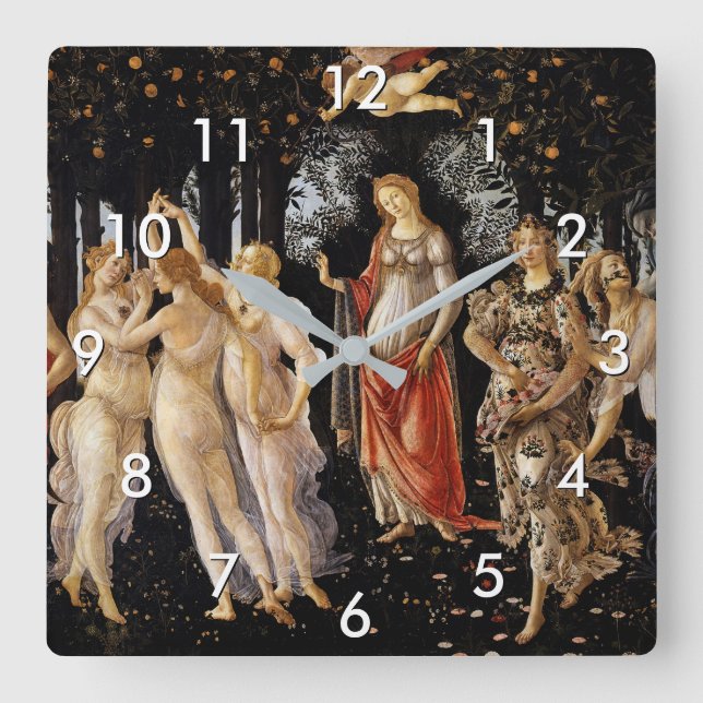Horloge Carrée Sandro Botticelli - La Primavera (Recto)