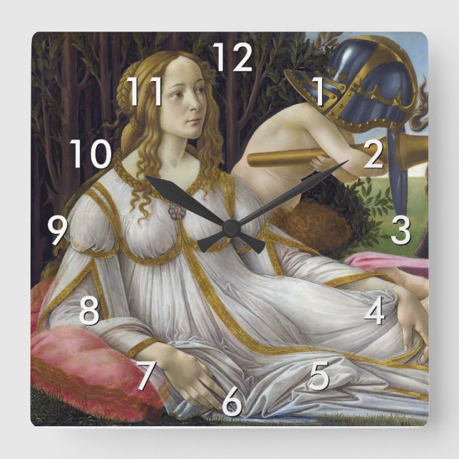 Horloge Carrée Sandro Botticelli - Vénus et Mars, côté gauche (Recto)