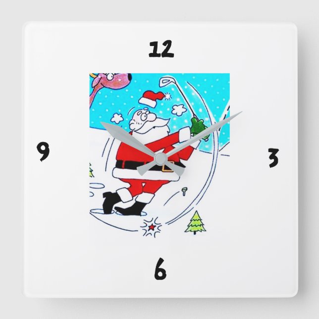 HORLOGE CARRÉE **SANTA LOVES GOLFING* (Recto)