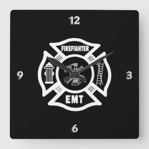 Horloge Carrée Sapeur-pompier EMT