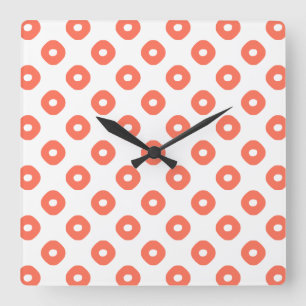 Horloge Carrée saumon Motif "Kanoko" - Fawn Spot