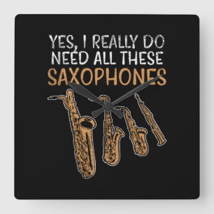 Horloge Carrée Saxophone Types