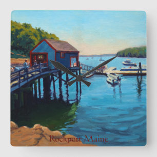 Horloge Carrée Scenic Rockport Maine Harbor with Boats