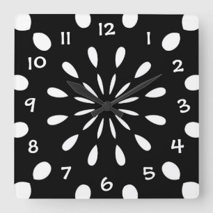 Horloge Carrée Schwarz und Weiß