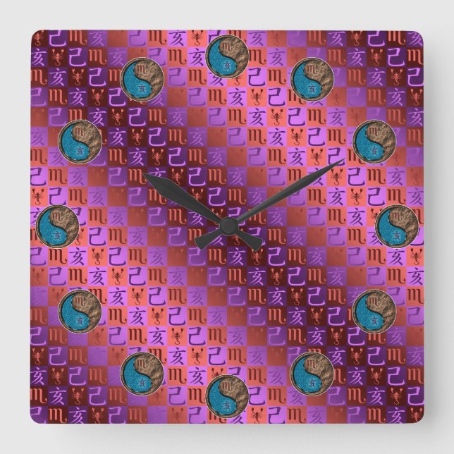 Horloge Carrée Scorpio & Earth Boar (Recto)