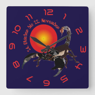 Horloge Carrée Scorpion