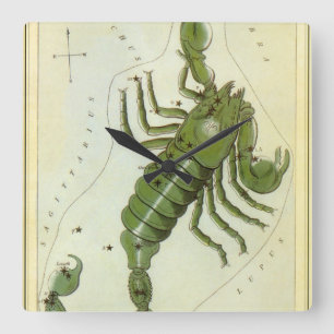 Horloge Carrée Scorpion, Constellation Ancienne Urania's Mirror