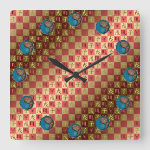 Horloge Carrée Scorpion & Rat de terre