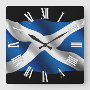 Horloge Carrée SCOTLAND Flag Proud Scots Patriotic Wall Clock