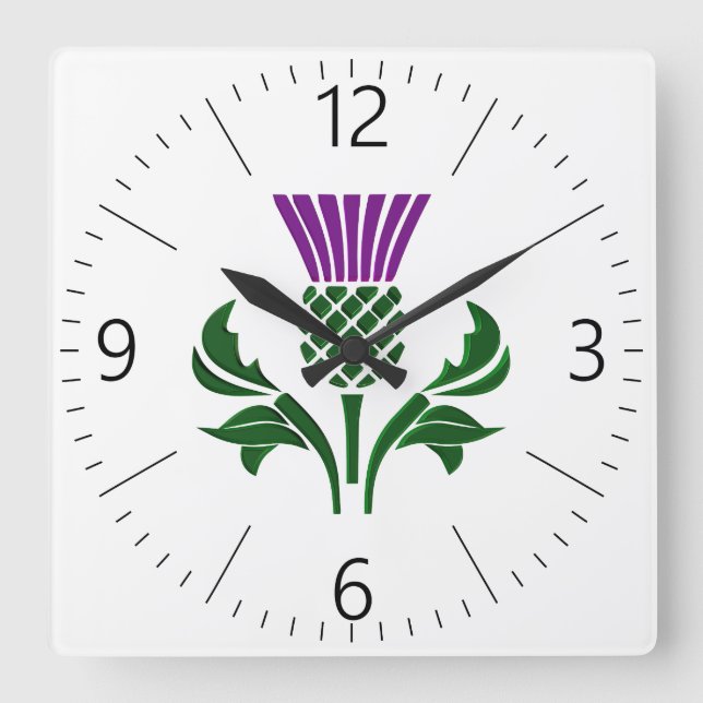 Horloge Carrée Scottish emblem thistle (Recto)