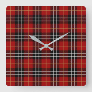 Horloge Carrée Scottish tartan plaid