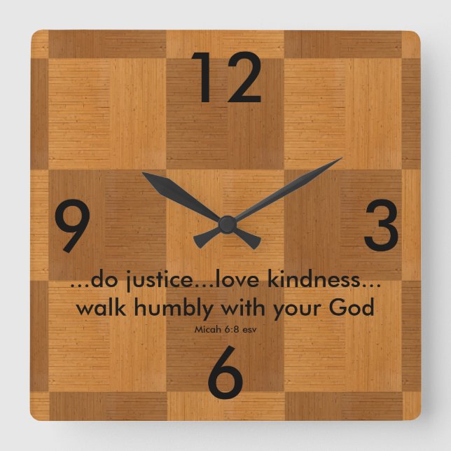 Horloge Carrée Scripture (Recto)