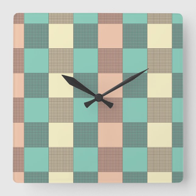 Horloge Carrée Seamless plaid pattern   (Recto)