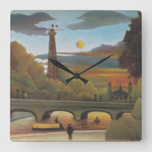Horloge Carrée Seine et Tour Eiffel au coucher du soleil par Henr