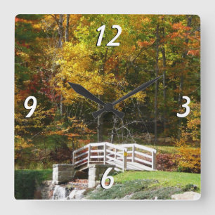 Horloge Carrée Sept Ponts de Printemps I Paysage d'Automne