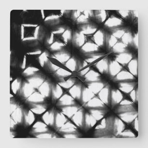 Horloge Carrée Shibori graphique I