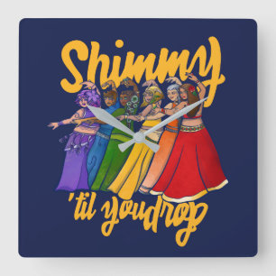 Horloge Carrée Shimmy Belly Dancer Art Belly Dance Troupe 
