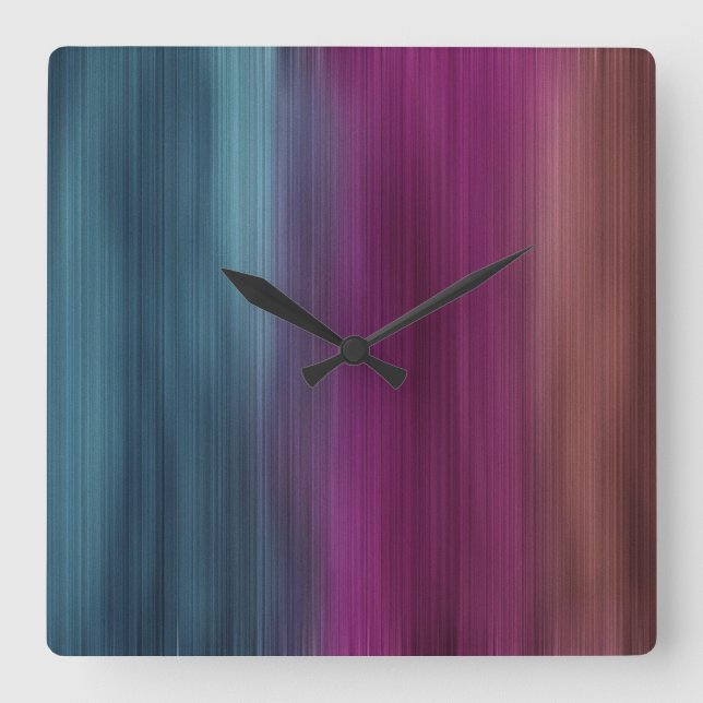 Horloge Carrée Sienna magenta turquoise moderne (Recto)