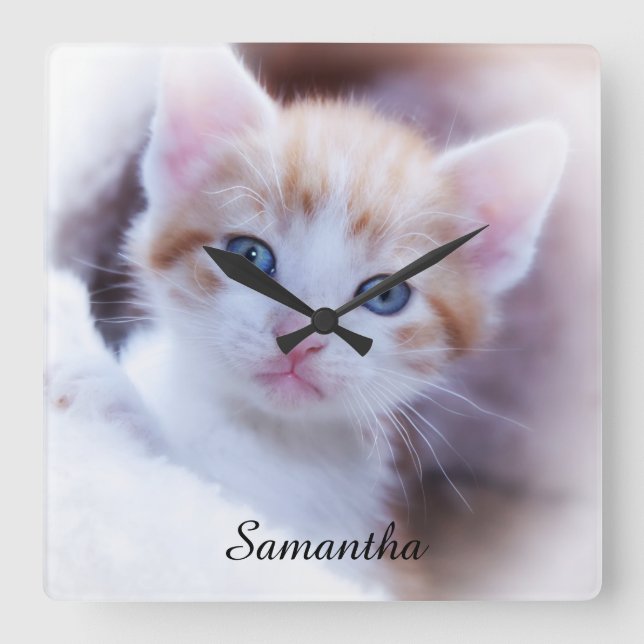 Horloge Carrée Signature Photo Square Wall Clock (Recto)