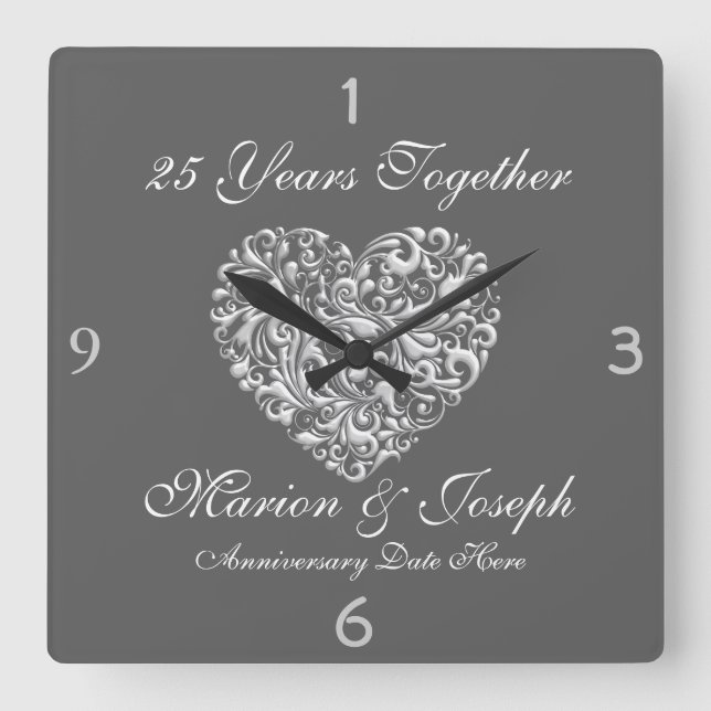 Horloge Carrée SILVE 25e Anniversary VENIN Wall Clock (Recto)
