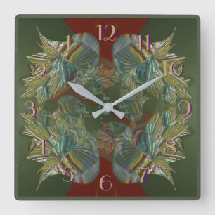 Horloge Carrée Silver Peddles