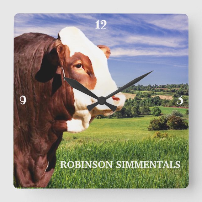 Horloge Carrée Simmental Bull   (Recto)