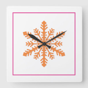 Horloge Carrée Simple flocon de neige