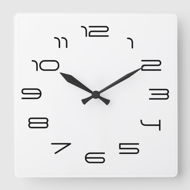 Horloge Carrée Simplicité blanche (Recto)