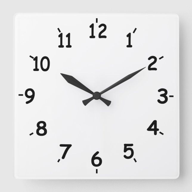 Horloge Carrée Simply Black and White (Recto)