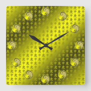 Horloge Carrée Singe de Métal