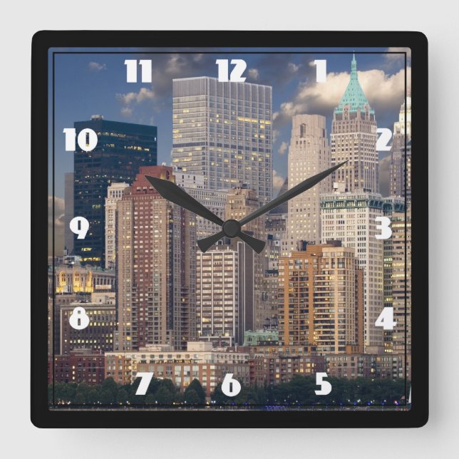 Horloge Carrée Skyline de New York (Recto)