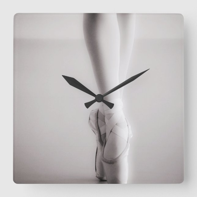 Horloge Carrée Slippers de danse (Recto)