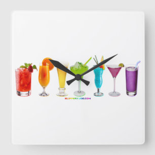 Horloge Carrée SlipperyJoe's cheers alcools cocktails LGBTQIA gay