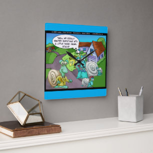 Horloge Carrée Snail Ventes Immobilières Drôle Cadeaux et Objets 