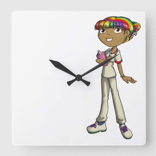 Horloge Carrée Soins (Recto)