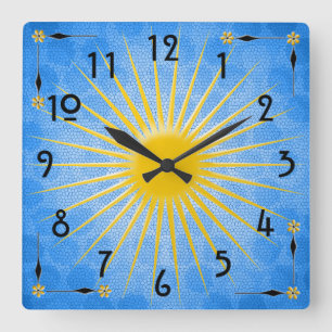 Horloge Carrée Soleil du matin