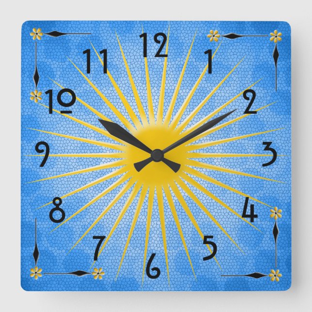 Horloge Carrée Soleil du matin (Recto)